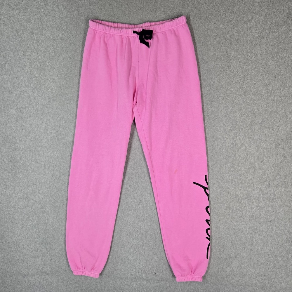 PINK Victoria's Secret Women Pants XS Pink Sweatpants Fleece Script Logo READ